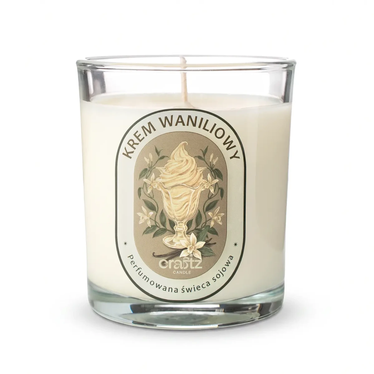 Świeca sojowa Krem Waniliowy 165 g w szklanym naczyniu – Craftz Candle