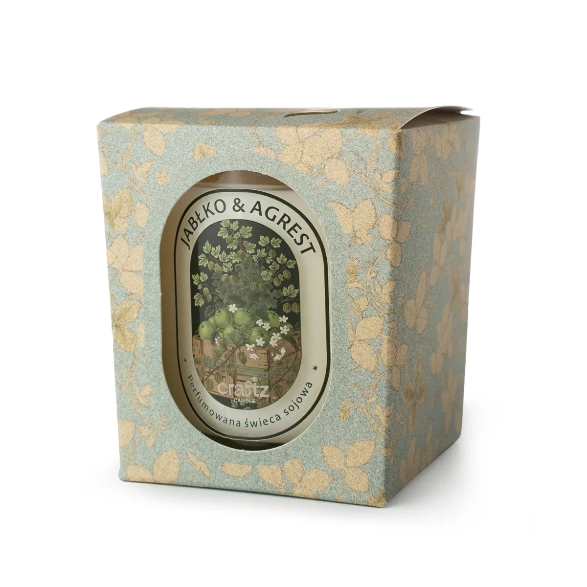 Świeca sojowa Jabłko i Agrest 165 g w ozdobnym pudełku – Craftz Candle