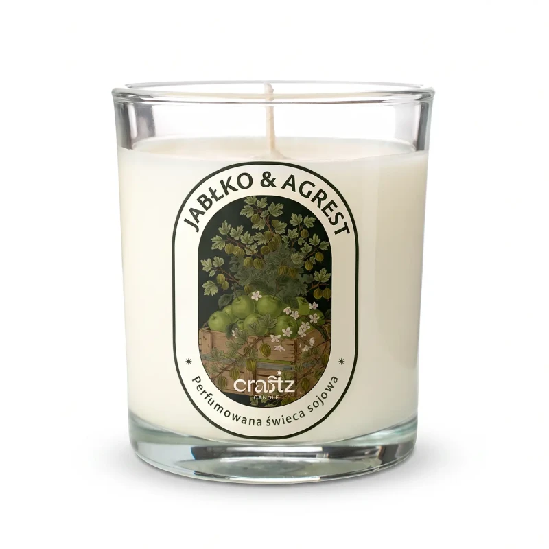 Świeca sojowa Jabłko i Agrest 165 g w szklanym naczyniu – Craftz Candle
