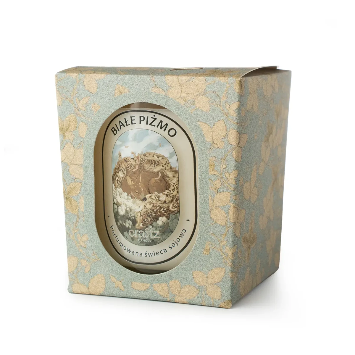Świeca sojowa Białe Piżmo 165 g w ozdobnym pudełku – Craftz Candle