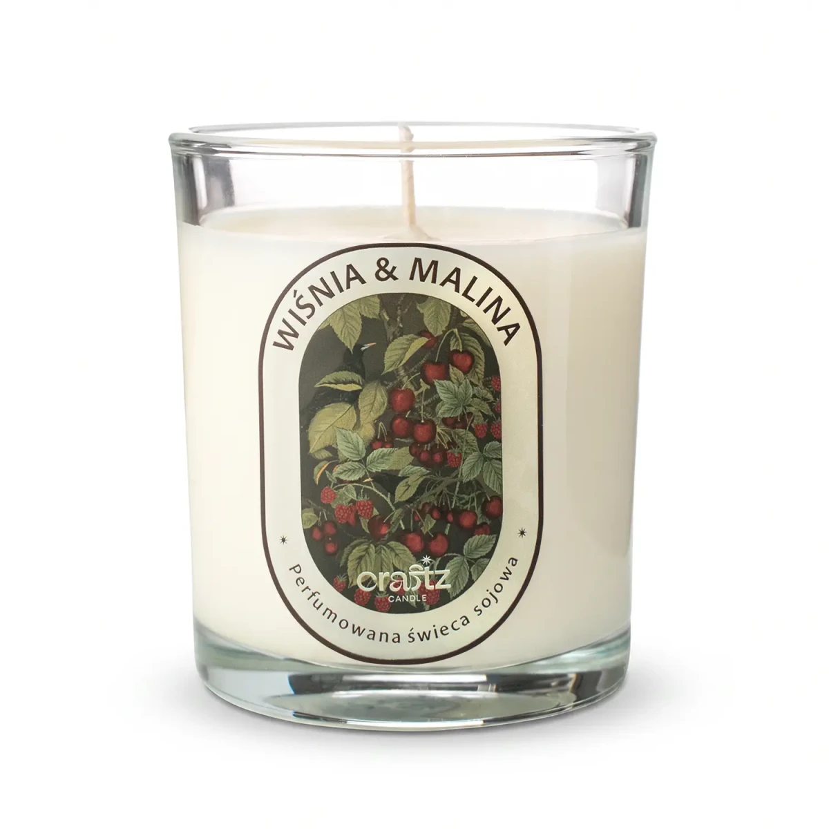 Świeca sojowa Wiśnia i Malina 165 g w szklanym naczyniu – Craftz Candle