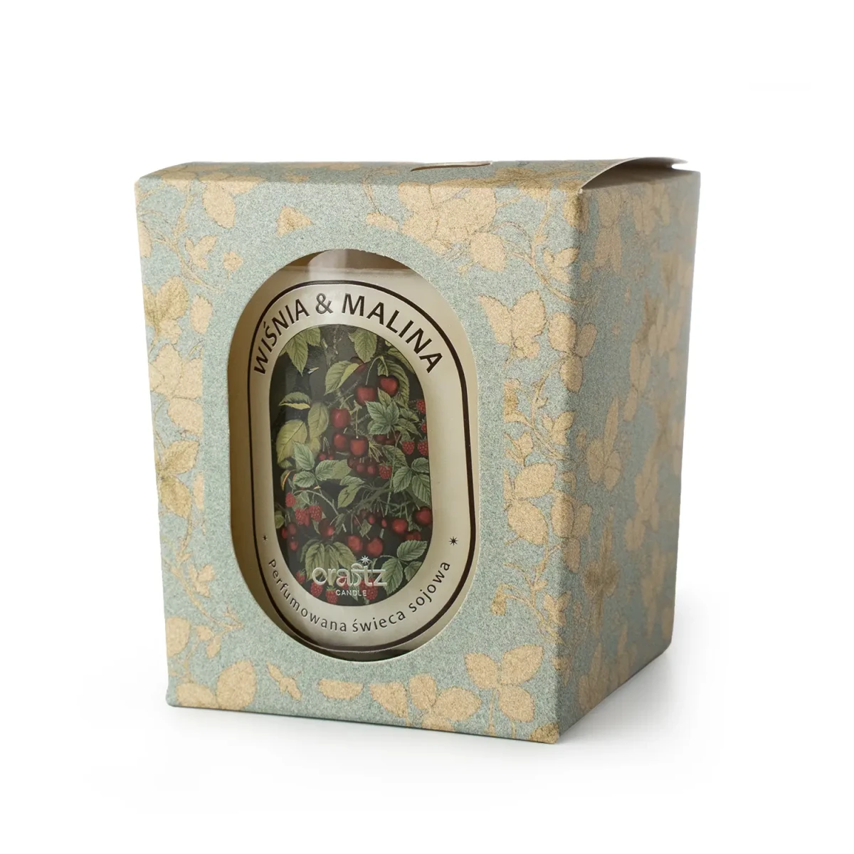 Świeca sojowa Wiśnia i Malina 165 g w ozdobnym pudełku – Craftz Candle