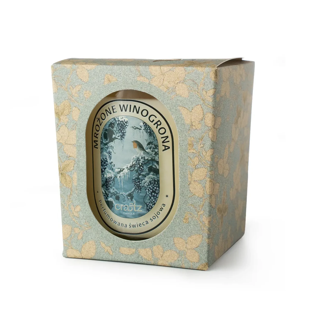 Świeca sojowa Mrożone Winogrona 165 g w ozdobnym pudełku – Craftz Candle