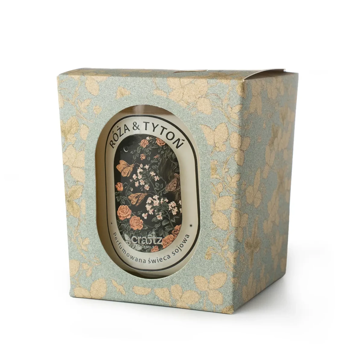 Świeca sojowa Róża i Tytoń 165 g w ozdobnym pudełku – Craftz Candle