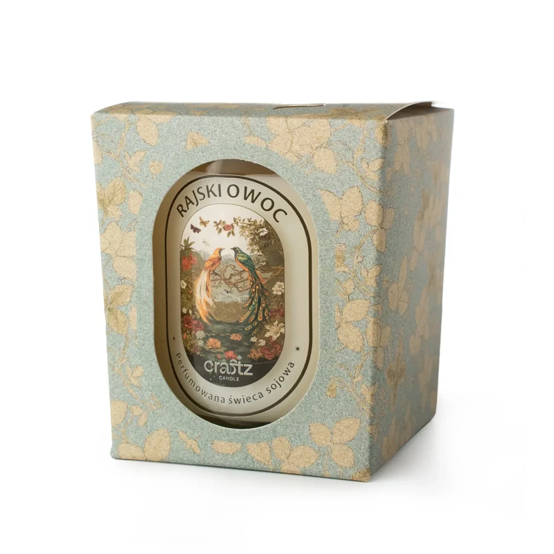 Świeca sojowa Rajski Owoc 165 g w ozdobnym pudełku – Craftz Candle