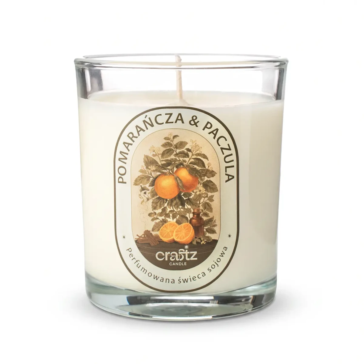 Świeca sojowa Pomarańcza i Paczula 165 g w szklanym naczyniu – Craftz Candle