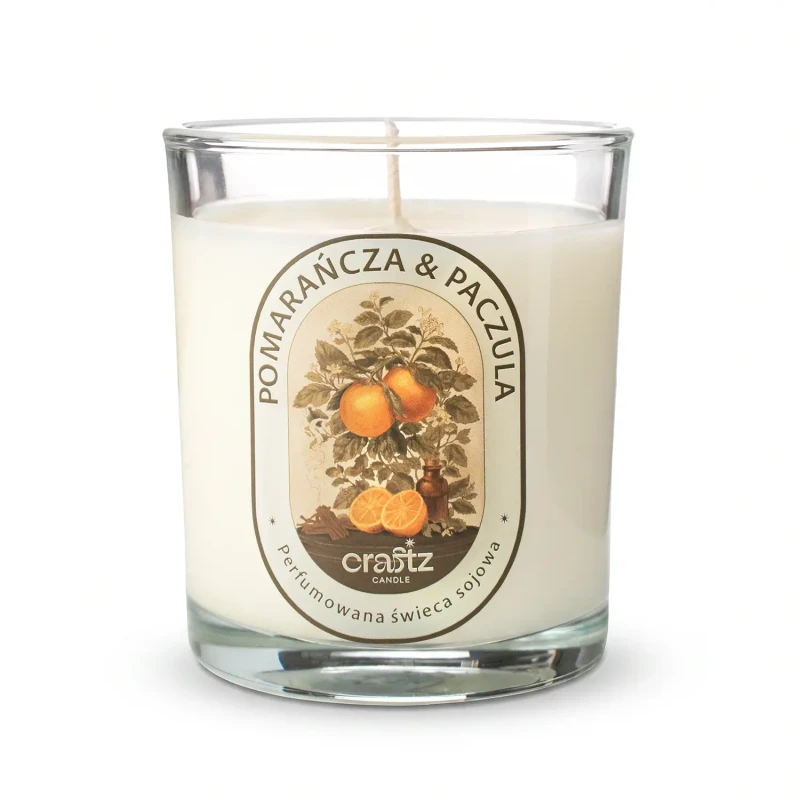 Świeca sojowa Pomarańcza i Paczula 165 g w szklanym naczyniu – Craftz Candle