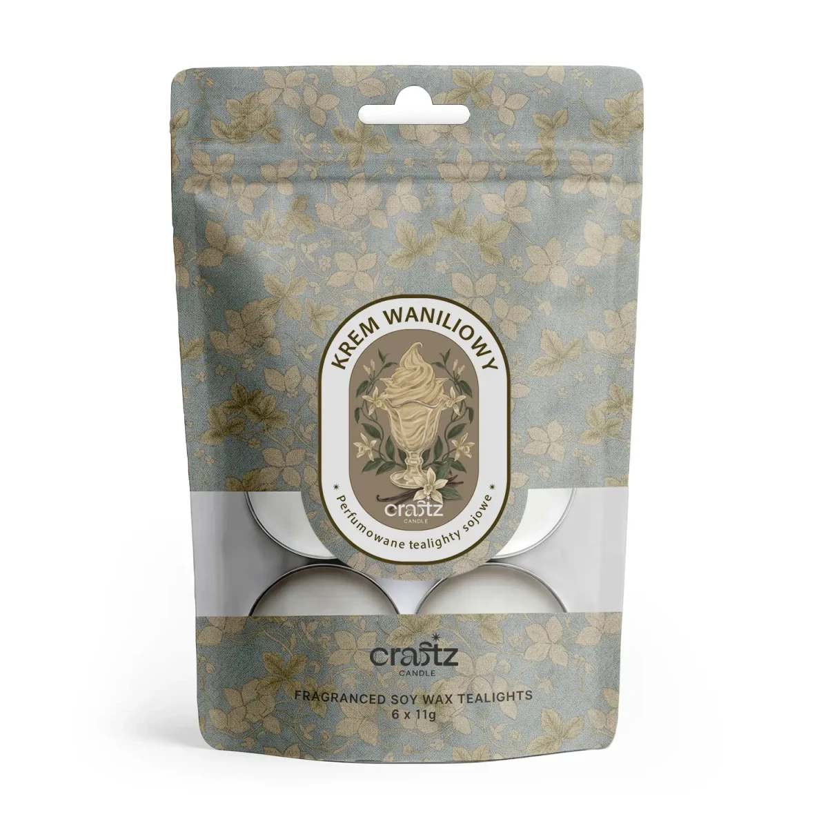 Tealighty sojowe zapachowe Krem Waniliowy 6 sztuk – Craftz Candle