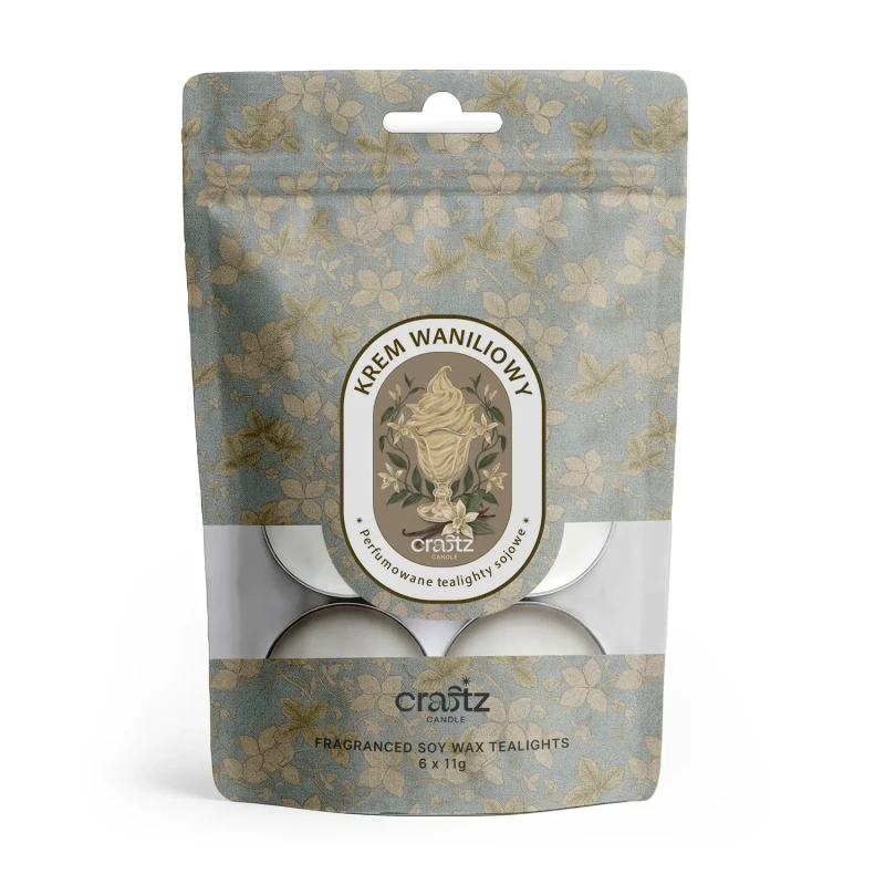 Tealighty sojowe zapachowe Krem Waniliowy 6 sztuk – Craftz Candle