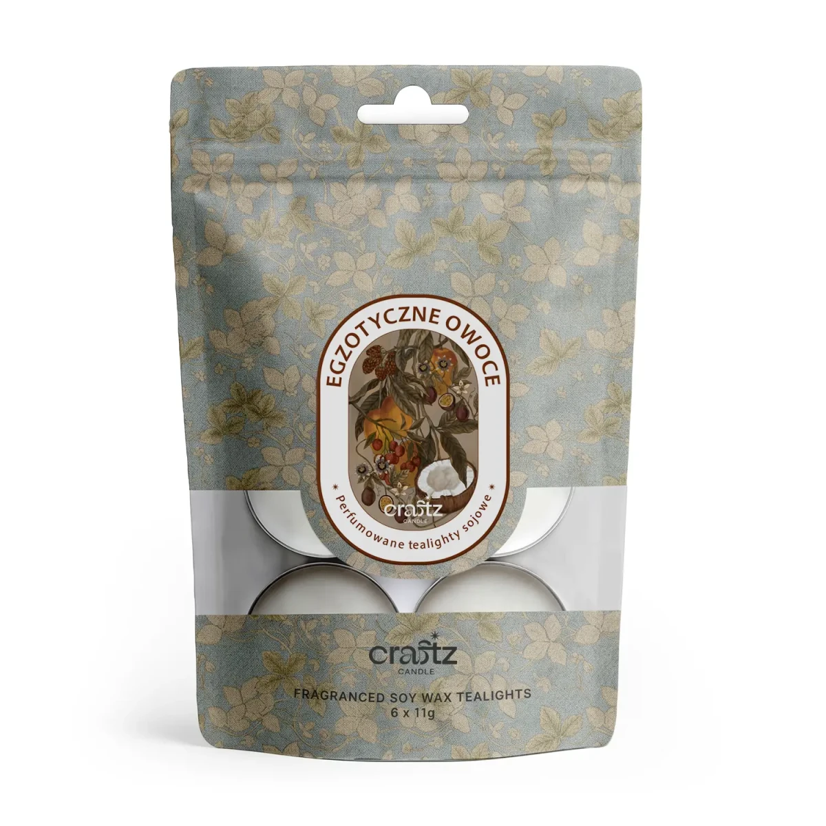 Tealighty sojowe zapachowe Egzotyczne Owoce 6 sztuk w opakowaniu doypack – Craftz Candle