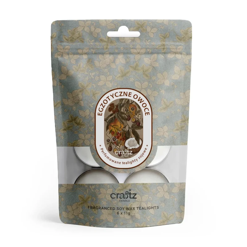 Tealighty sojowe zapachowe Egzotyczne Owoce 6 sztuk w opakowaniu doypack – Craftz Candle