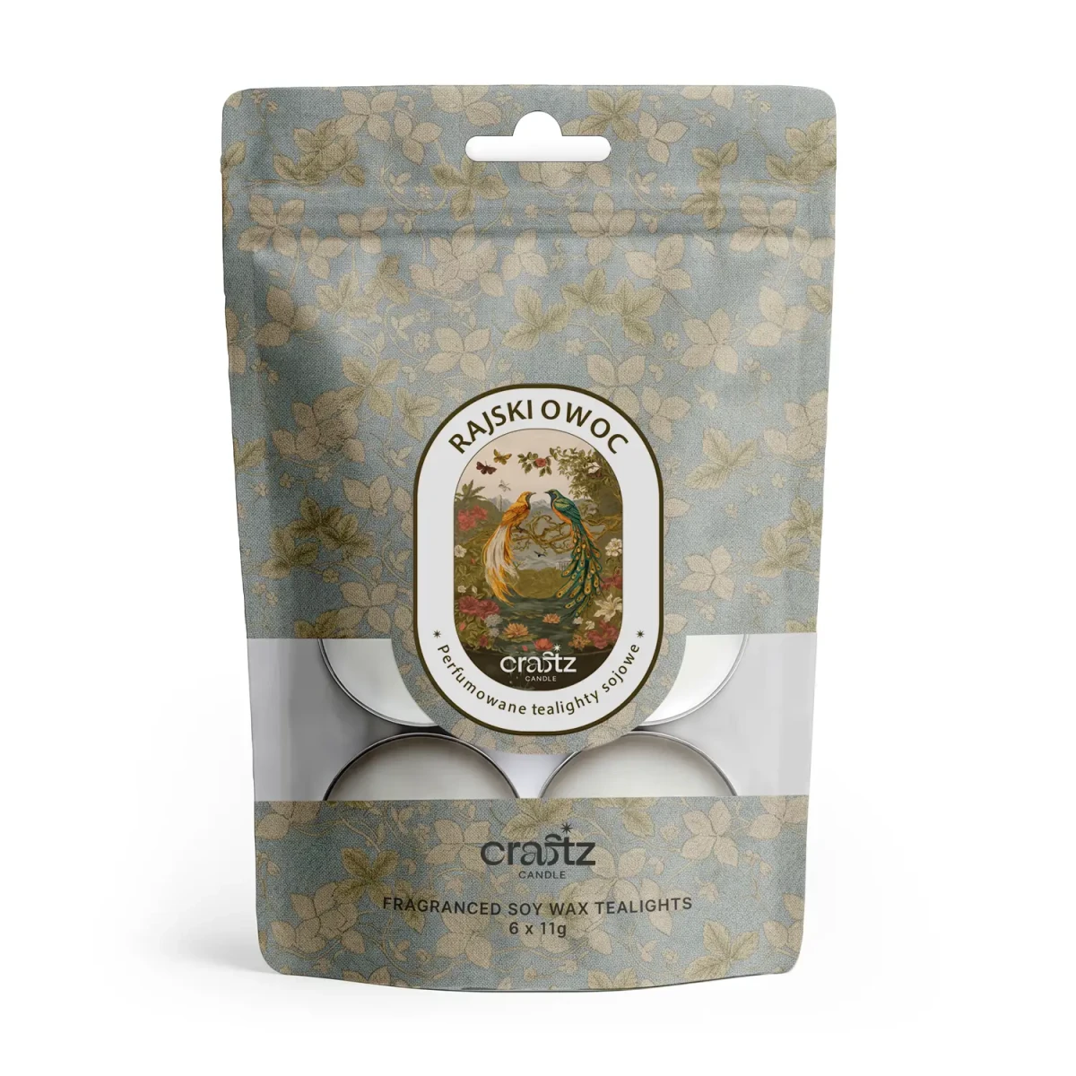 Tealighty sojowe zapachowe Rajski Owoc 6 sztuk w opakowaniu – Craftz Candle