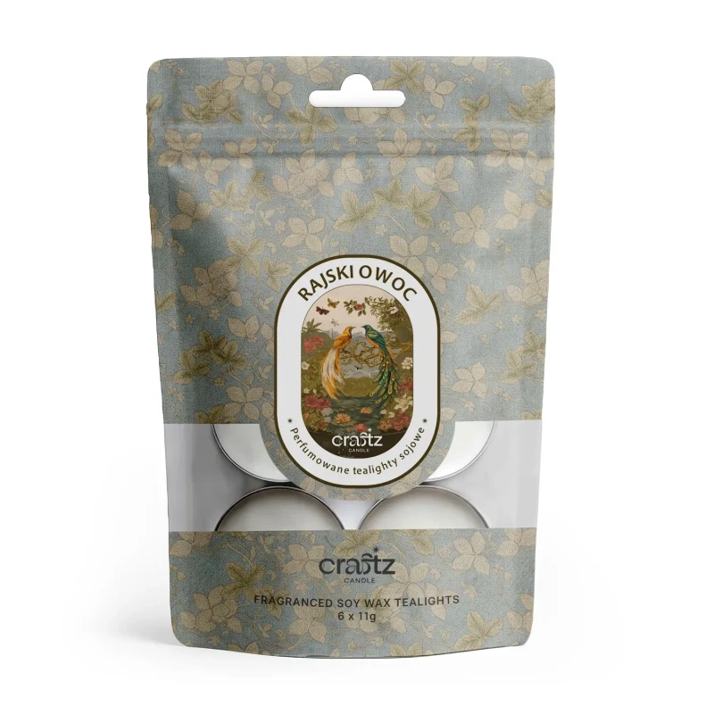 Tealighty sojowe zapachowe Rajski Owoc 6 sztuk w opakowaniu – Craftz Candle