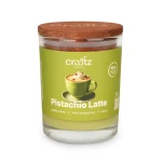 Świeca sojowa Pistachio Latte w szklanym słoju z drewnianym wieczkiem – Craftz Candle
