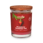 Świeca sojowa Strawberry Christmas Tree w szklanym słoju z drewnianym wieczkiem – Craftz Candle