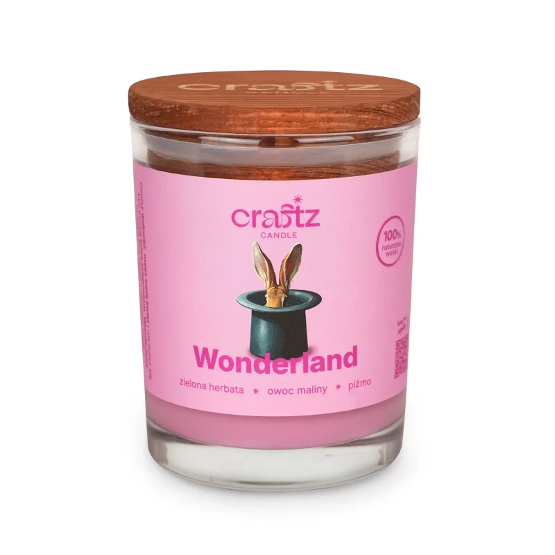 Świeca sojowa Wonderland w szklanym słoju z drewnianym wieczkiem – Craftz Candle