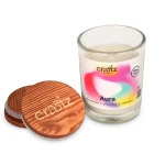 Świeca sojowa Aura z drewnianym wieczkiem – otwarte szklane naczynie Craftz Candle