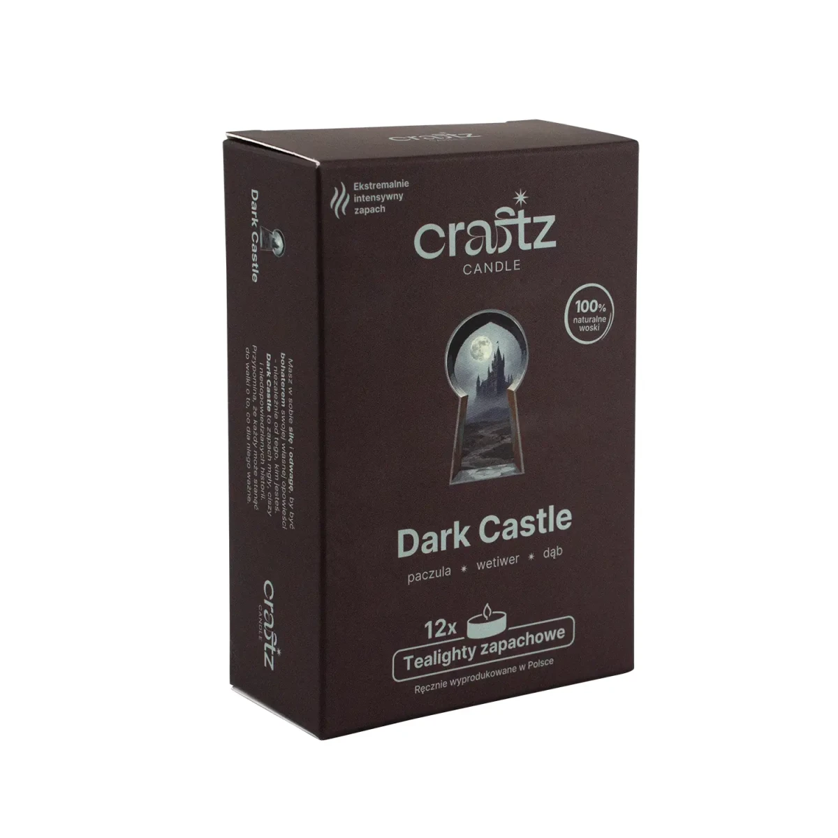 Tealighty sojowe Dark Castle 12 sztuk – opakowanie Craftz Candle