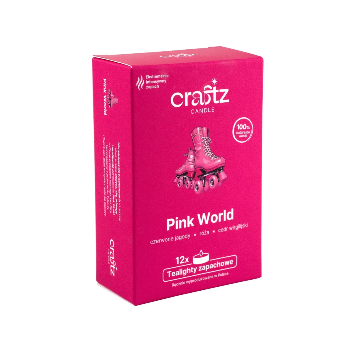 Tealighty sojowe Pink World 12 sztuk – opakowanie Craftz Candle