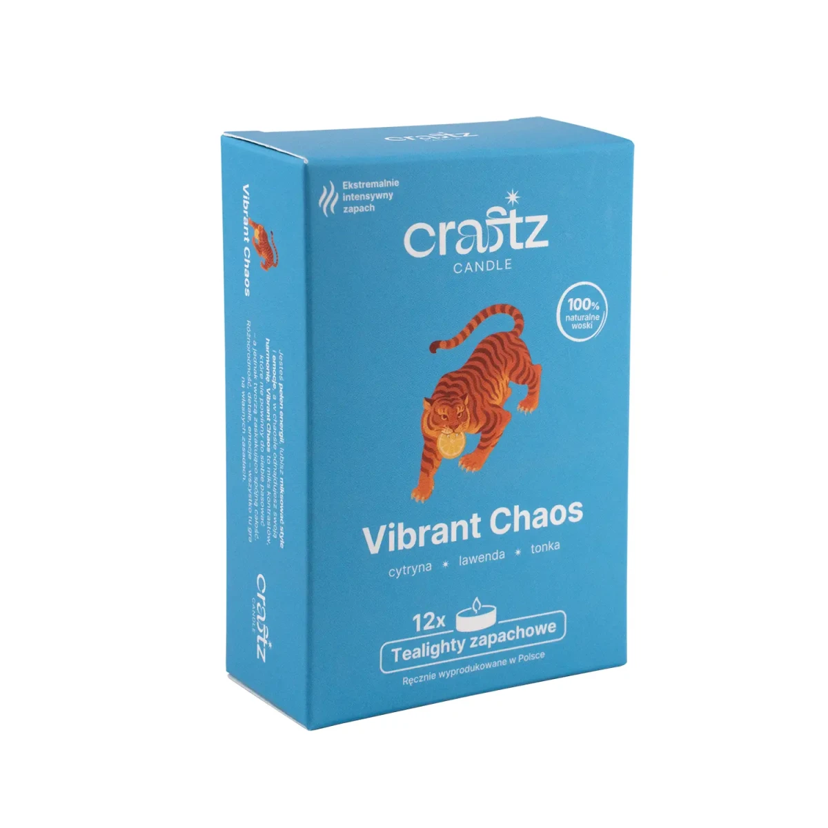 Tealighty sojowe Vibrant Chaos 12 sztuk – opakowanie Craftz Candle