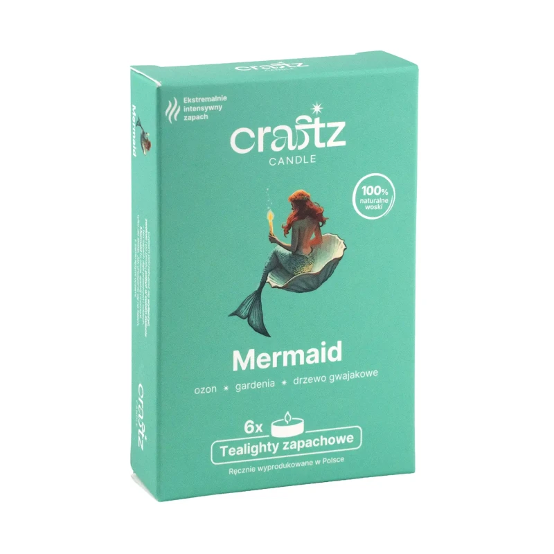 Tealighty zapachowe Mermaid 6 sztuk – ozon, gardenia i drzewo gwajakowe – Craftz Candle