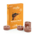 Tealighty zapachowe Reckless Route 6 sztuk – szafran, skóra i drzewo sandałowe – Craftz Candle