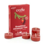 Tealighty zapachowe Strawberry Christmas Tree 6 sztuk – truskawka, jodła i cedr atlaski – Craftz Candle