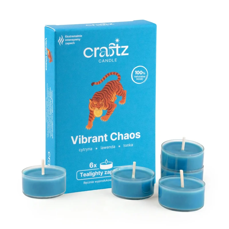 Tealighty zapachowe Vibrant Chaos 6 sztuk – cytryna, lawenda i tonka – Craftz Candle