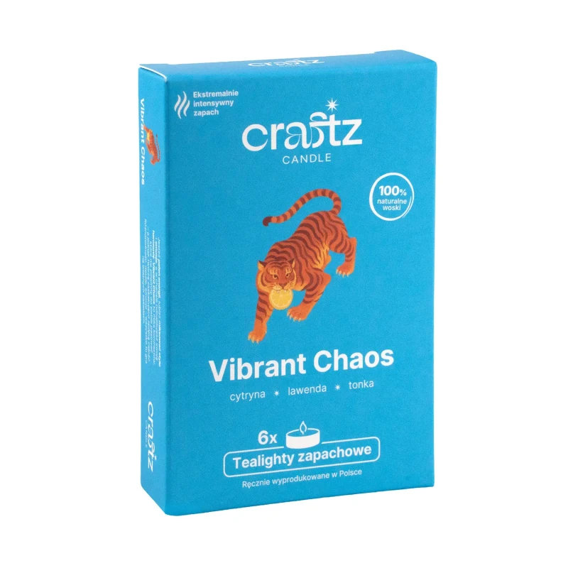 Tealighty zapachowe Vibrant Chaos 6 sztuk – cytryna, lawenda i tonka – Craftz Candle