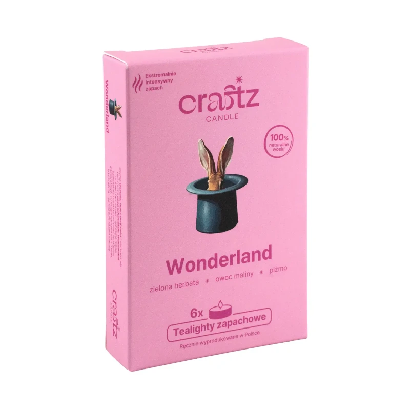 Tealighty zapachowe Wonderland 6 sztuk – zielona herbata, owoc maliny i piżmo – Craftz Candle