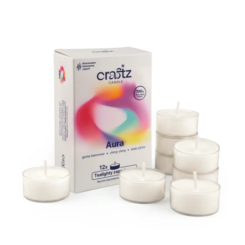 Tealighty sojowe Aura 12 sztuk z opakowaniem – Craftz Candle