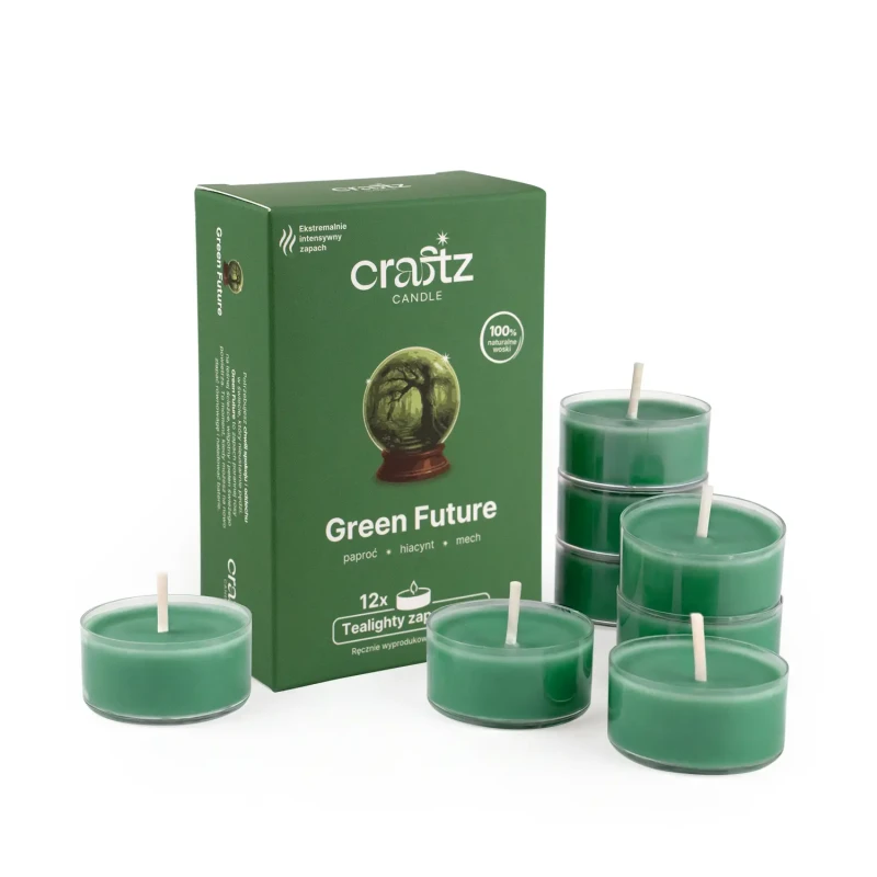 Tealighty sojowe Green Future 12 sztuk z opakowaniem – Craftz Candle