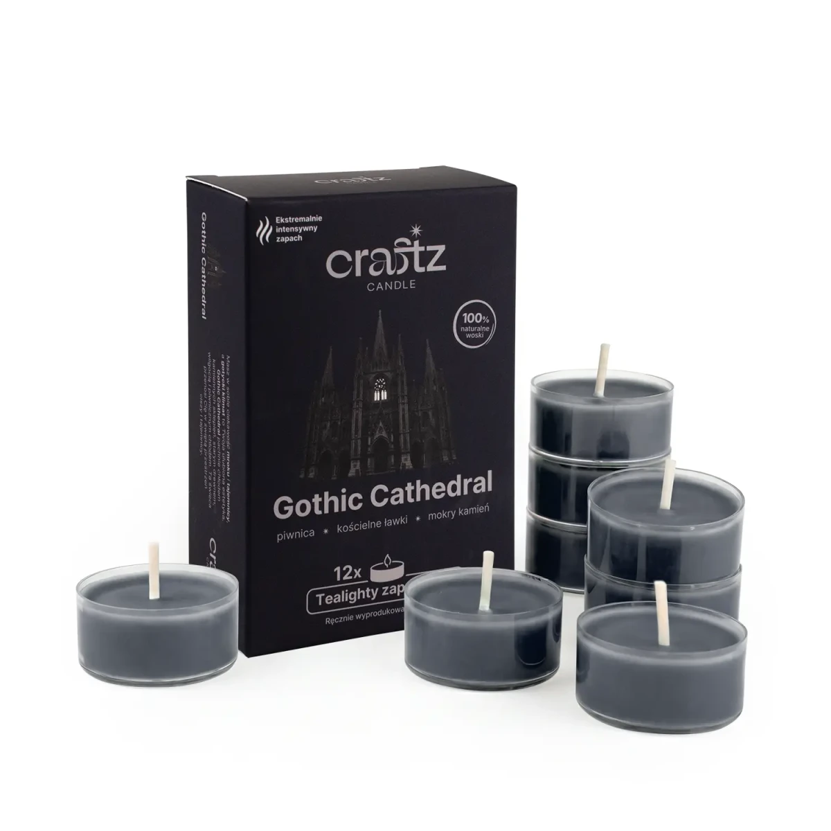 Tealighty sojowe Gothic Cathedral 12 sztuk z opakowaniem – Craftz Candle