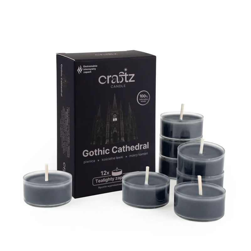Tealighty sojowe Gothic Cathedral 12 sztuk z opakowaniem – Craftz Candle