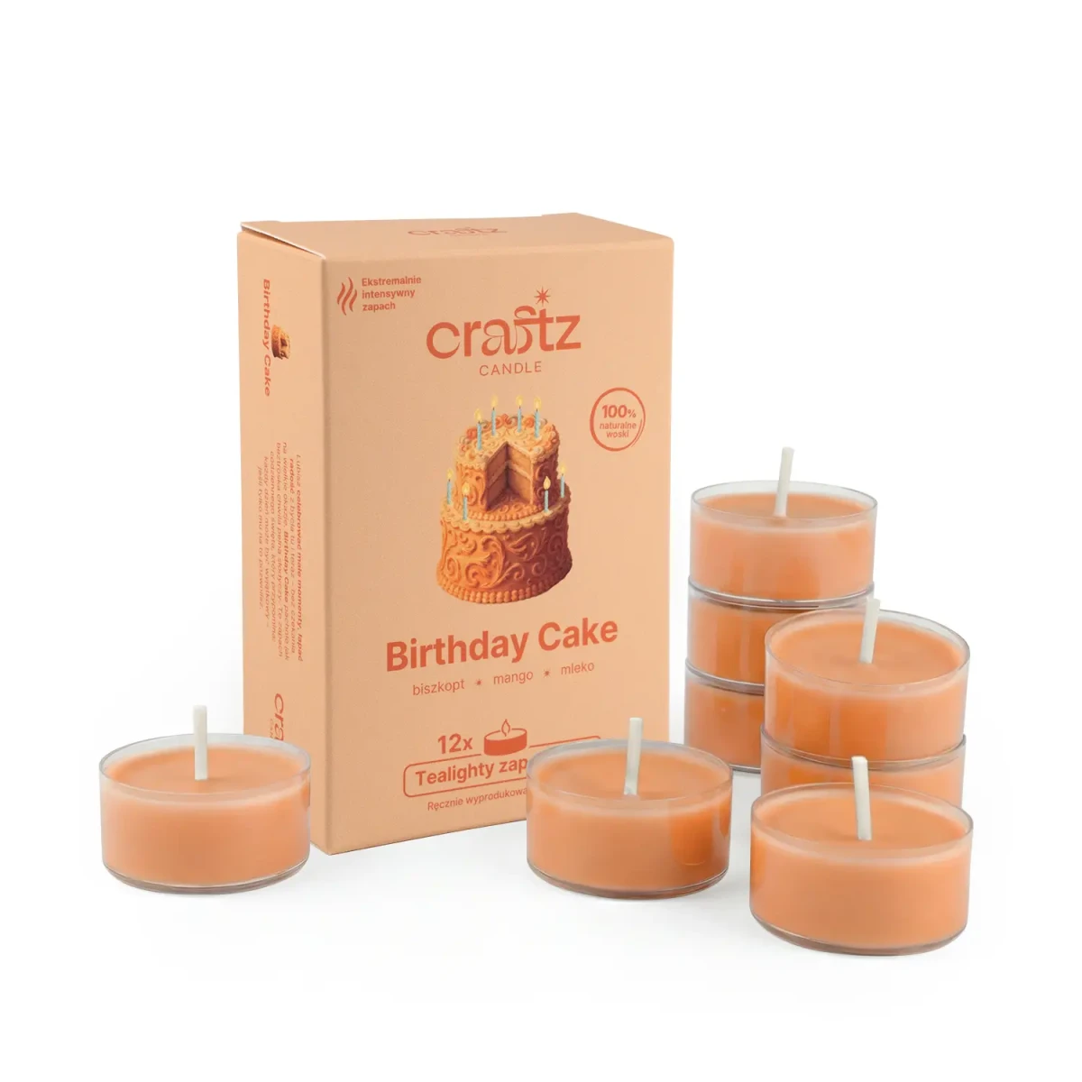 Tealighty sojowe Birthday Cake 12 sztuk z opakowaniem – Craftz Candle