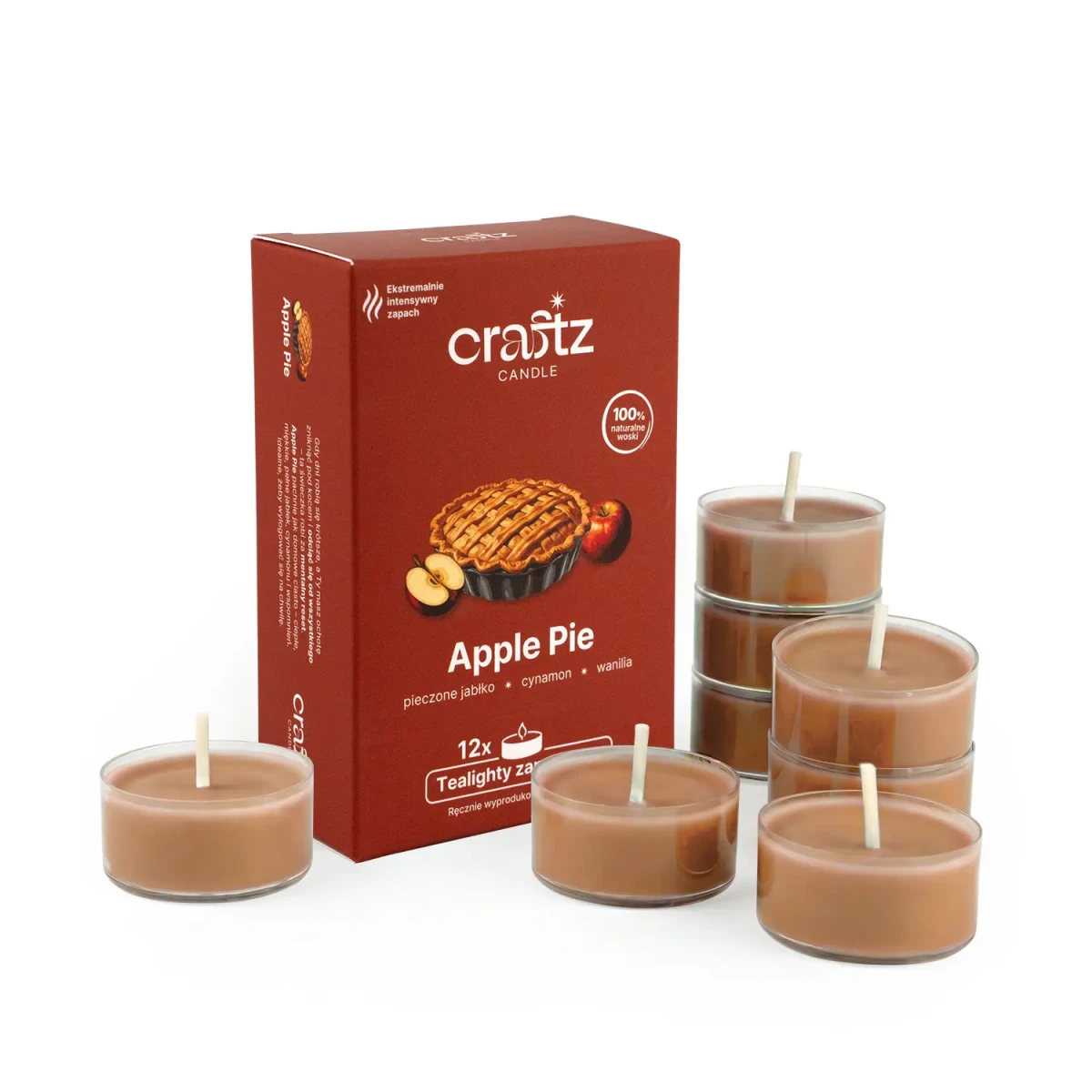 Tealighty sojowe Apple Pie 12 sztuk z opakowaniem – Craftz Candle