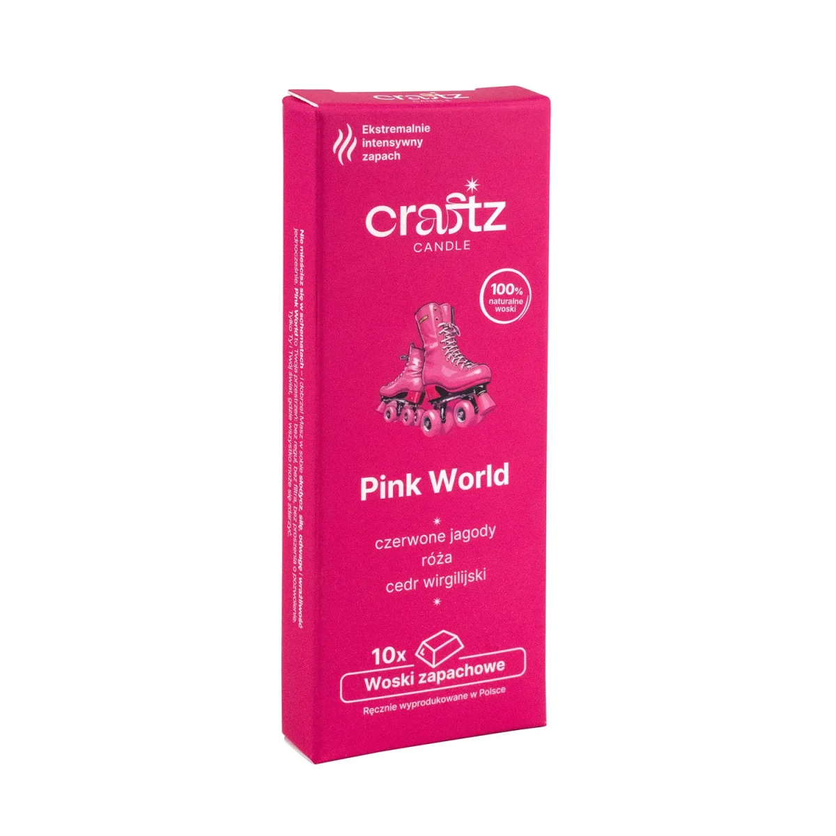 Woski zapachowe Pink World 10 sztuk – czerwone jagody, róża i cedr wirgilijski – Craftz Candle