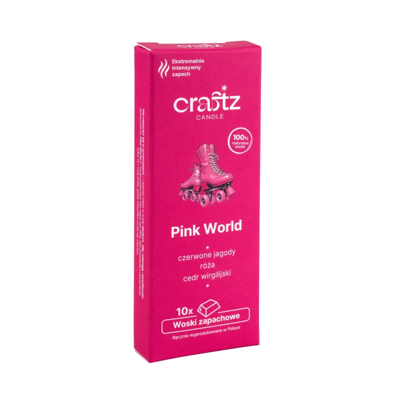 Woski zapachowe Pink World 10 sztuk – czerwone jagody, róża i cedr wirgilijski – Craftz Candle