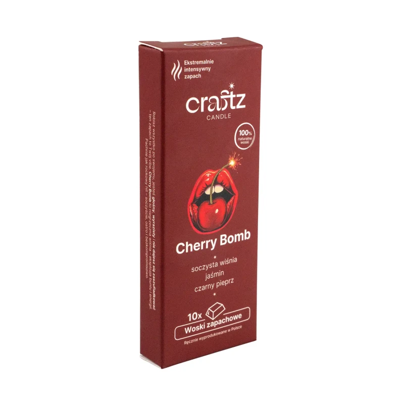 Woski zapachowe Cherry Bomb 10 sztuk – soczysta wiśnia, jaśmin i czarny pieprz – Craftz Candle