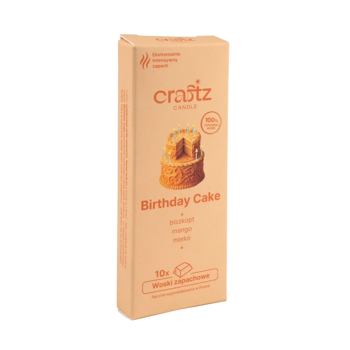 Woski zapachowe Birthday Cake 10 sztuk – biszkopt, mango i mleko – Craftz Candle