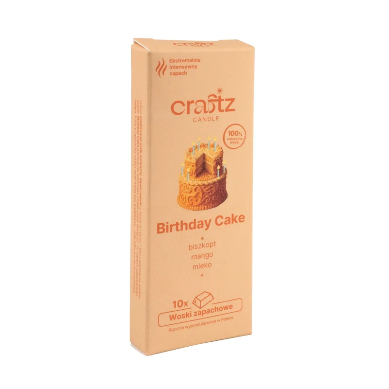 Woski zapachowe Birthday Cake 10 sztuk – biszkopt, mango i mleko – Craftz Candle
