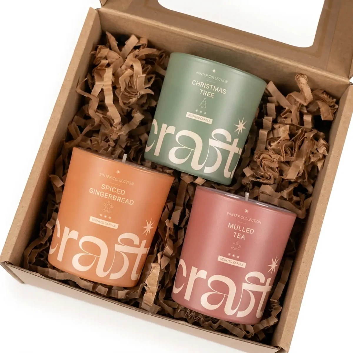 Zestaw prezentowy 3 świec zapachowych Craftz Candle – Christmas Tree, Spiced Gingerbread i Mulled Tea